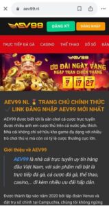 Truy cập vào trang chủ chính thức của AEV99